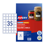 Avery Labels Sq Gls Wht L7119 Packet of 350