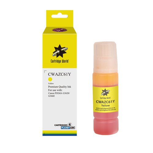 Cartridge World Canon Yellow Inkjet Bottle GI61 Yellow