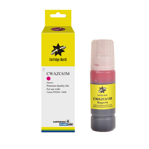 Cartridge World Canon Magenta Inkjet Bottle GI63 Magenta