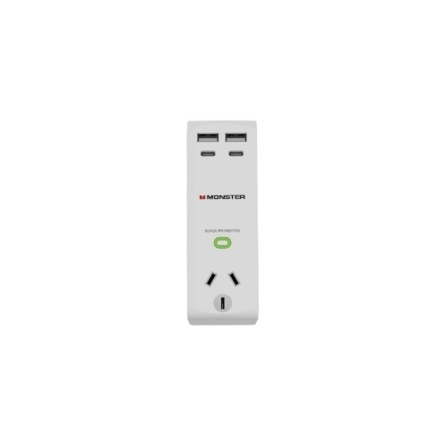 Monster 1-Port+USB Surge White