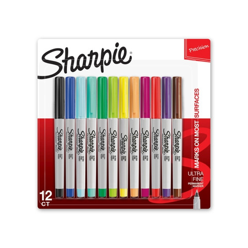 Sharpie Perm Mrk U/Fine Ast Packet of 12