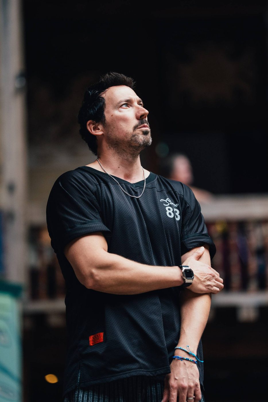 David Caves in rehearsals for Troilus and Cressida at the Globe Theatre.
