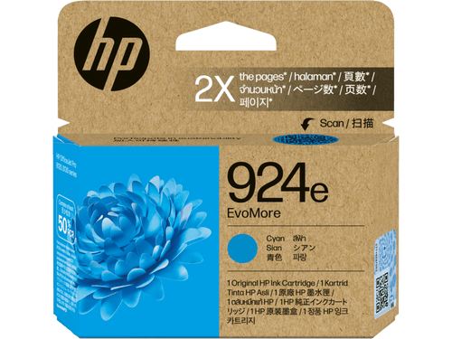 HP #924e EvoMore Cyan Ink 4K0V7NA OEM