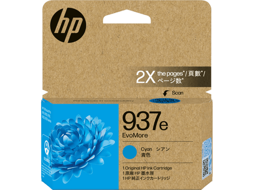 HP #937e EvoMore  Cyan Ink 4S6W6NA OEM