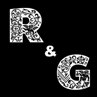 Stylised white letters 'R&G' on a black background
